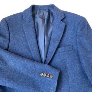 J. CREW Factory Thompson Wool Blend Sport Coat Blazer Jacket Men 40R Navy Blue